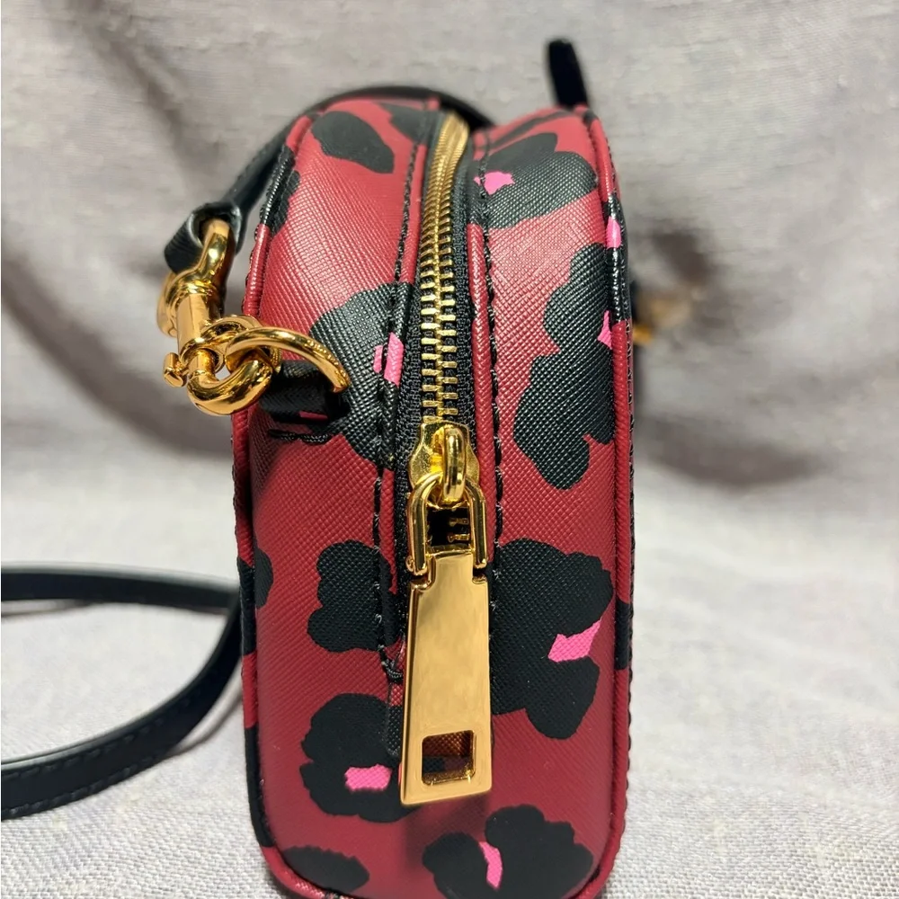 Marc Jacobs Red Leopard Cosmetic Pouch with Black & Pink Accents